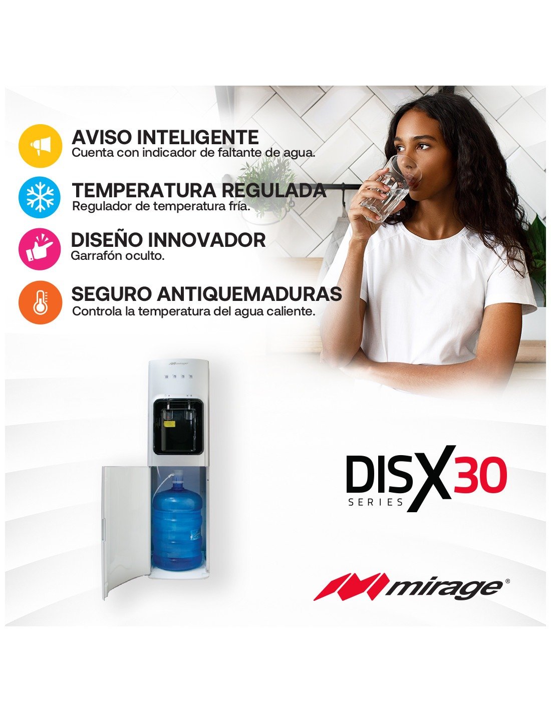 Dispensador Agua Mirage Oculto DISX 30 Hermosillo Climas Hmo